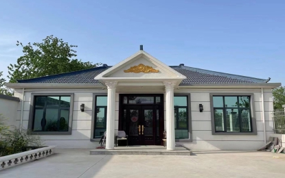 農村1層自建房外墻水包水仿石漆效果圖